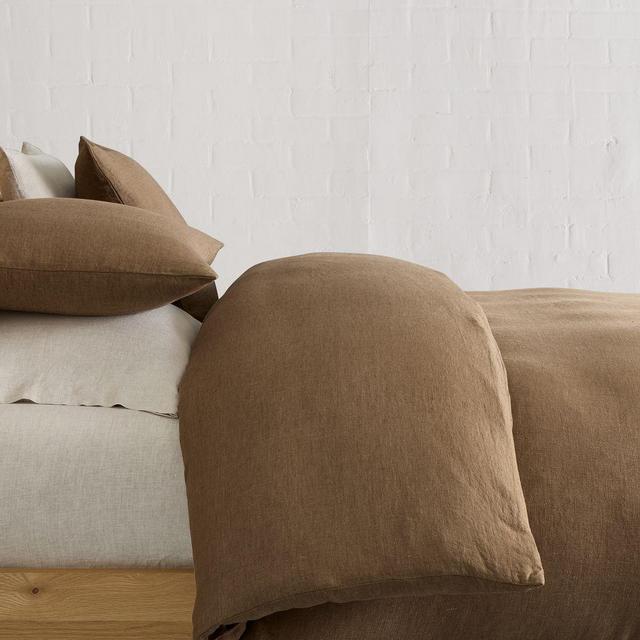 European Linen Duvet, King/Cal. King, Cognac