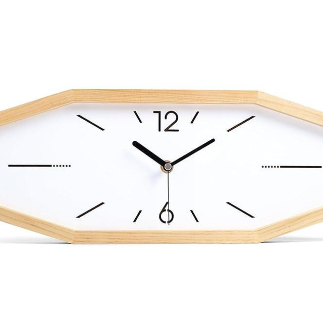 DaguyS Wooden Retro Wall Clocks, 18 Inches Square Clocks Rectangular Wall Clock Battery Operated Silent Non-Ticking, for Kitchen Living Room Office Home Desk Bedroom (Primary Color)