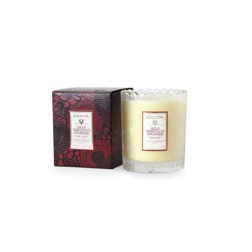 Voluspa Goji Tarocco Orange Glass Scalloped Edge Candle 6.2 oz