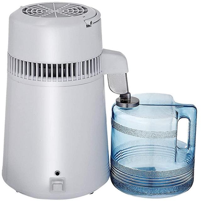 Mophorn Pure Water Distiller 750W, Purifier Filter Fully Upgraded with Handle 1.1 Gal/4L, BPA Free Container, Perfect for Home Use, 1.1 Gal/4L, White