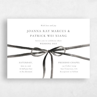 White Wedding Invitation - Brunate Landscape