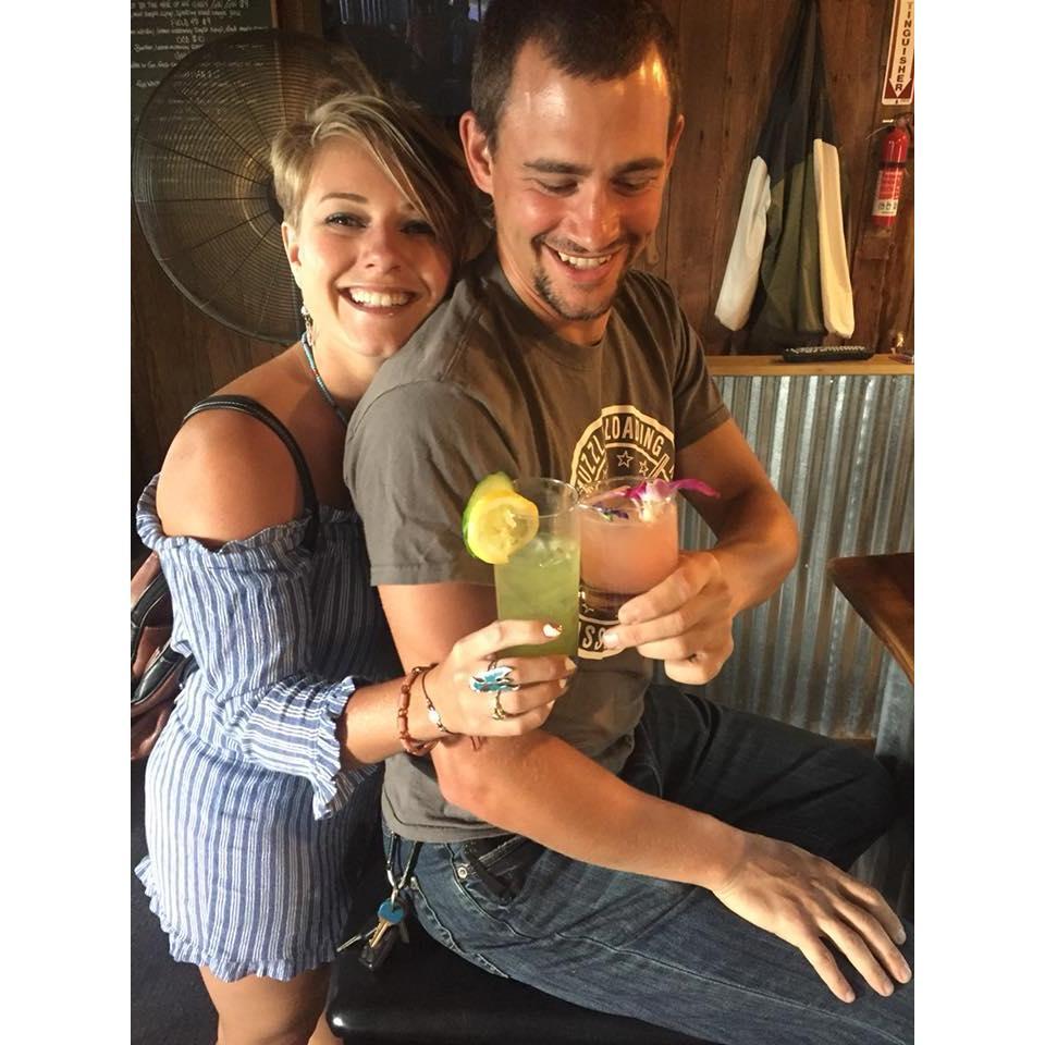 A documented photo of Dane ordering a more girly drink than Marne at the Orange County Distillery!