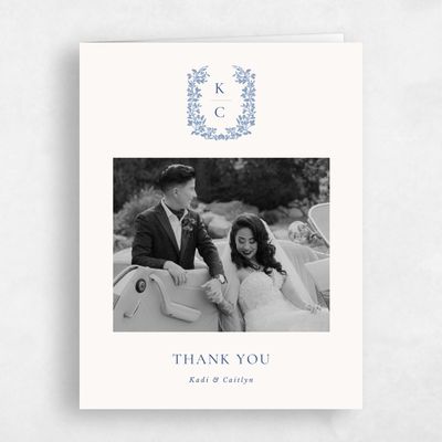 Denim Blue Wedding Thank You - Mirra Photo