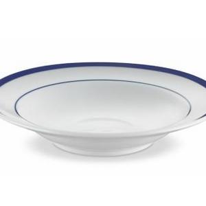 Brasserie Blue-Banded Porcelain Soup Bowls, Set of 4