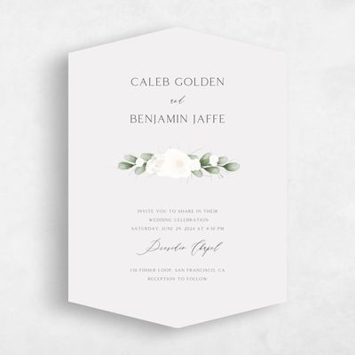 Grey Diamond Wedding Invitation - Aldeney Portrait