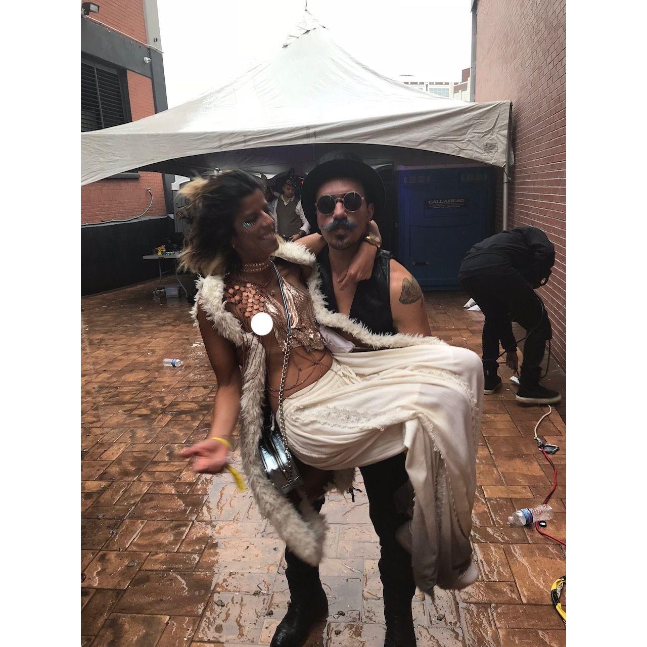 The night we met in 2017. We danced until 10am...Please note the skirt. LOL