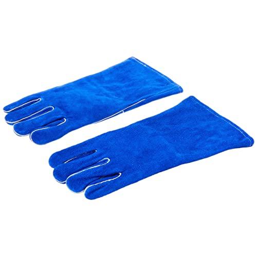 US Forge 400 Welding Gloves Lined Leather, Blue - 14"