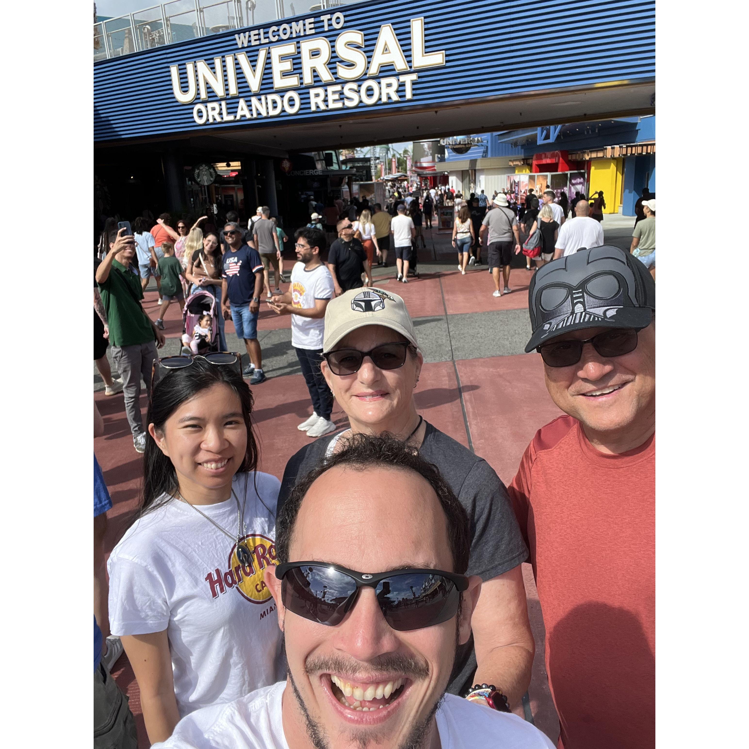 Universal Orlando Studios with David's parents