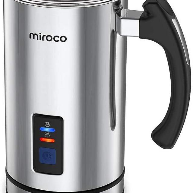 Miroco Milk Frother, Electric Milk Steamer Stainless Steel, Automatic Hot and Cold Milk Frother Warmer with Heat Froth Whisks for Latte, Coffee, Hot Chocolates, Cappuccino, Heater with Strix Control