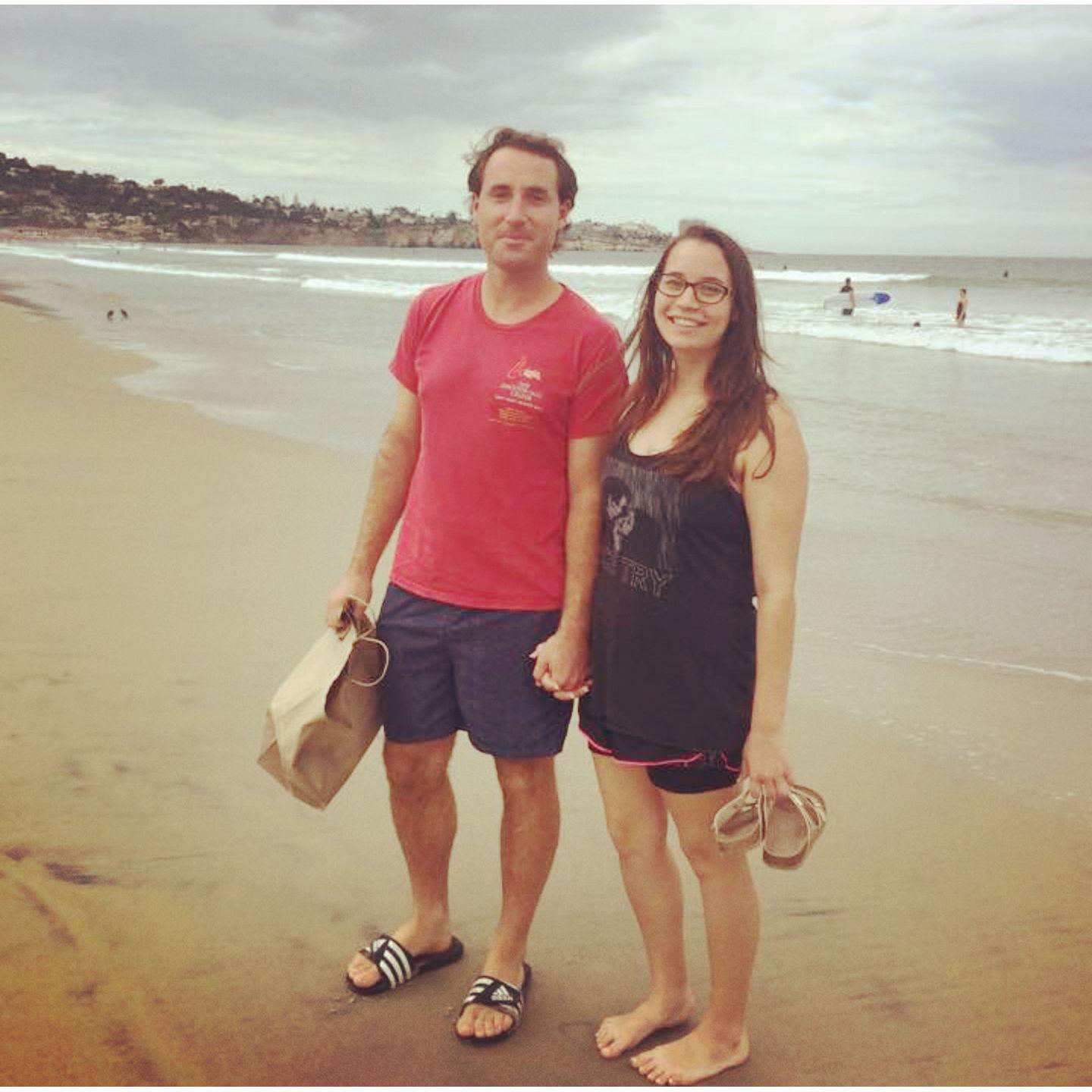 Our very first photo ever together. <3 Thank you to Geoff's grandma Donna for taking it! :)