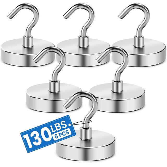 LOVIMAG Magnetic Hooks for Cruise Cabins, 130LBS Strong Magnet Hooks Heavy Duty for Cruise Essentials 2026, Powerful Cruise Magnets for Door Decoration, Metal Magnets for Ship Walls, Ceiling- 6 Pcs