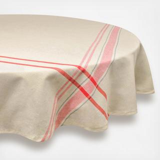 French Double Stripe Round Tablecloth
