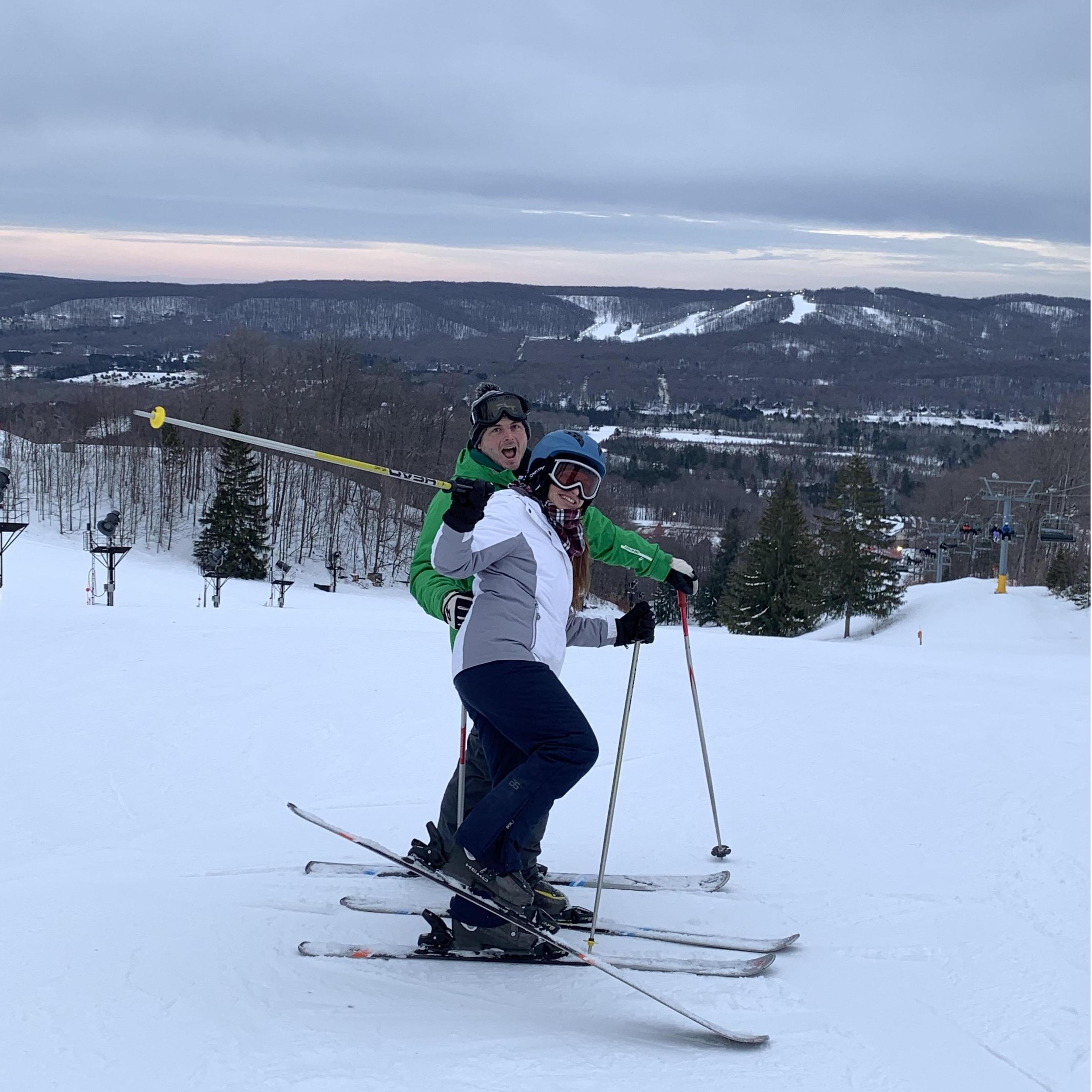 John taught Mary Kate how to ski!