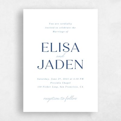 White Wedding Invitation - Hippley Portrait
