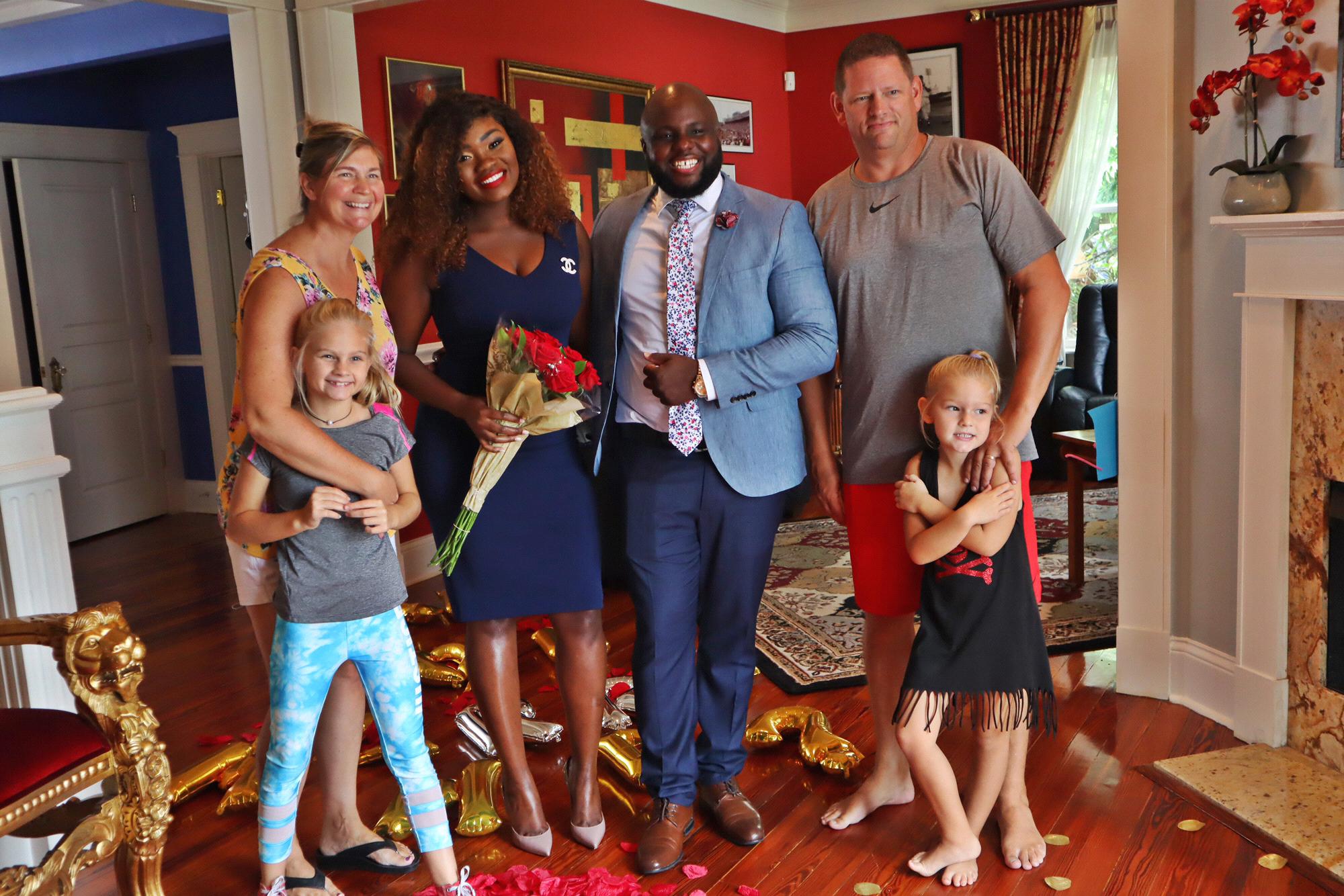 Fun fact: We got engaged in this lovely family's home who were complete strangers!