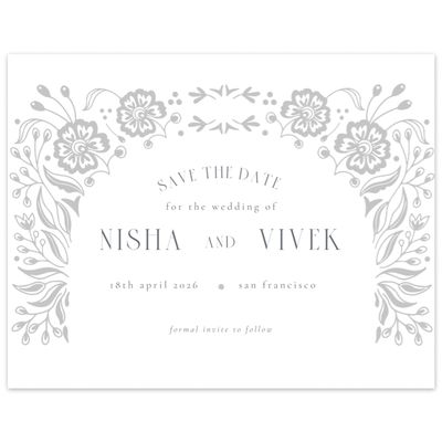 Gray, Grey Wedding Digital Save the Date - Calliope Landscape