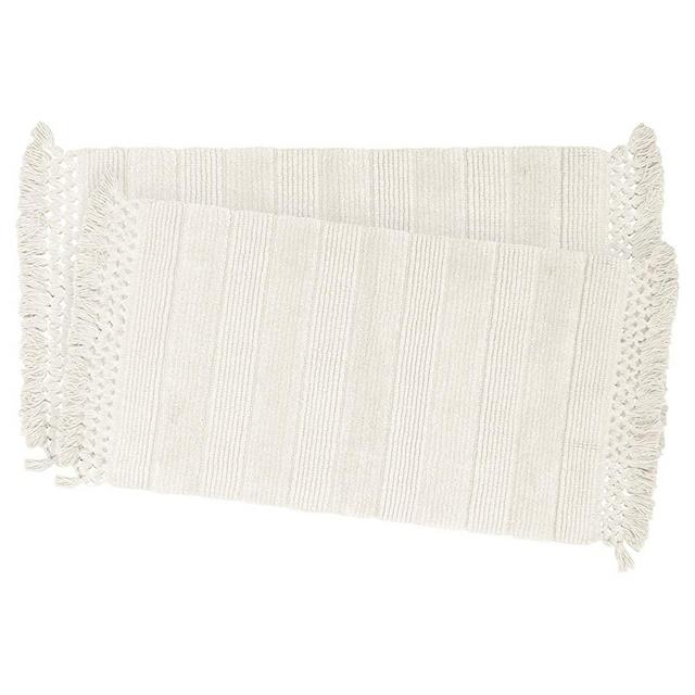 French Connection Home Safira Bath Rug, 17"x24"/20"x34", Ivory