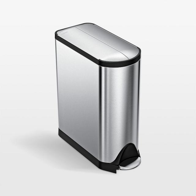 simplehuman 45-Liter Brushed Stainless Steel Butterfly Step Trash Can