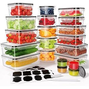 Rubbermaid Brilliance Glass Food Storage Containers, Assorted Sizes, Set of 9, BPA-Free, Leak-Proof, Clear