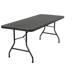 Cosco 2.5-ft x 6-ft Indoor or outdoor Rectangle Resin Black Folding banquet table 8 -Person