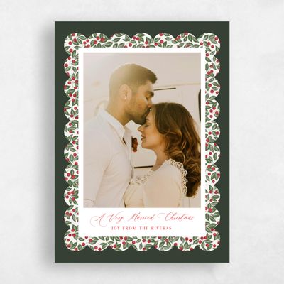 Green Standard Holiday Card - Bloom Portrait