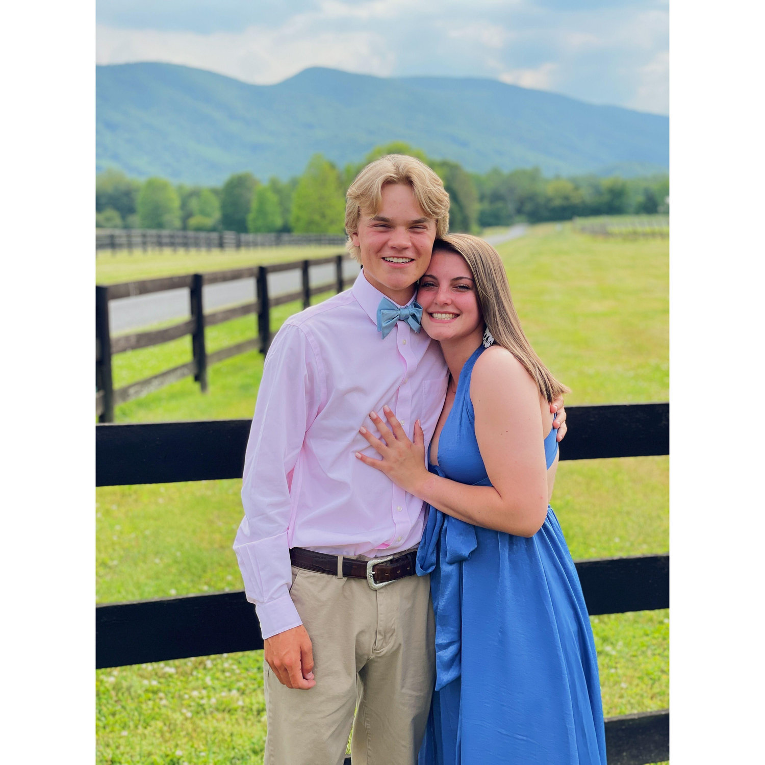 Our first picture together! Senior "prom" during COVID.