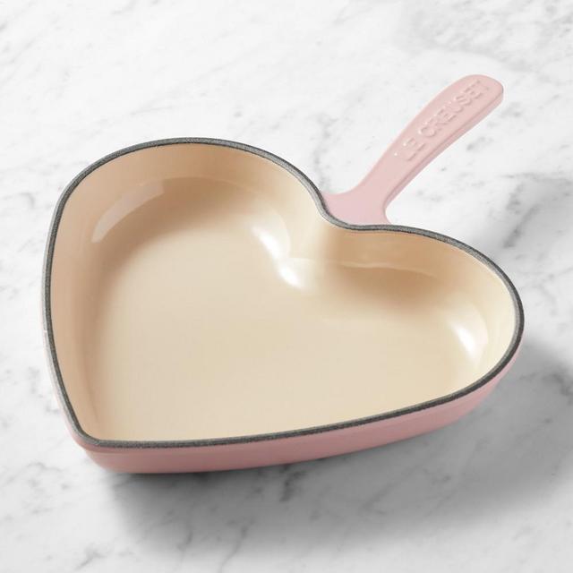 Le Creuset Enameled Cast Iron Heart Skillet Fry Pan, Chiffon Pink