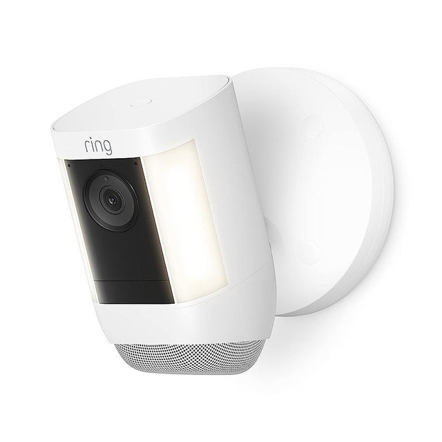 Ring Spotlight Cam Pro, Wired | 3D Motion Detection, Two-Way Talk with Audio+, and Dual-Band Wifi (2022 release) - White