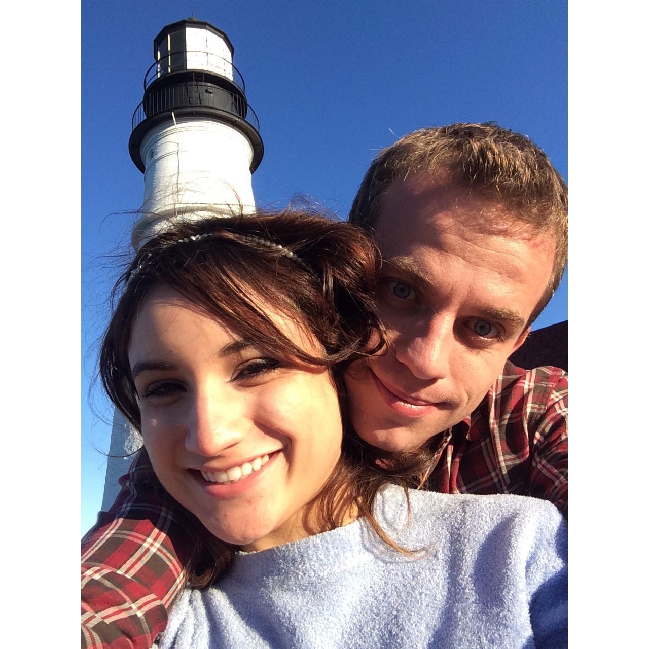 On a trip to Portland, one of our first dates.