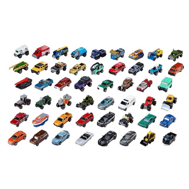 Matchbox 50 Car Pack Variety of Realistic Working Vehicles Instant Collection for Ages 3 and older, Multicolor