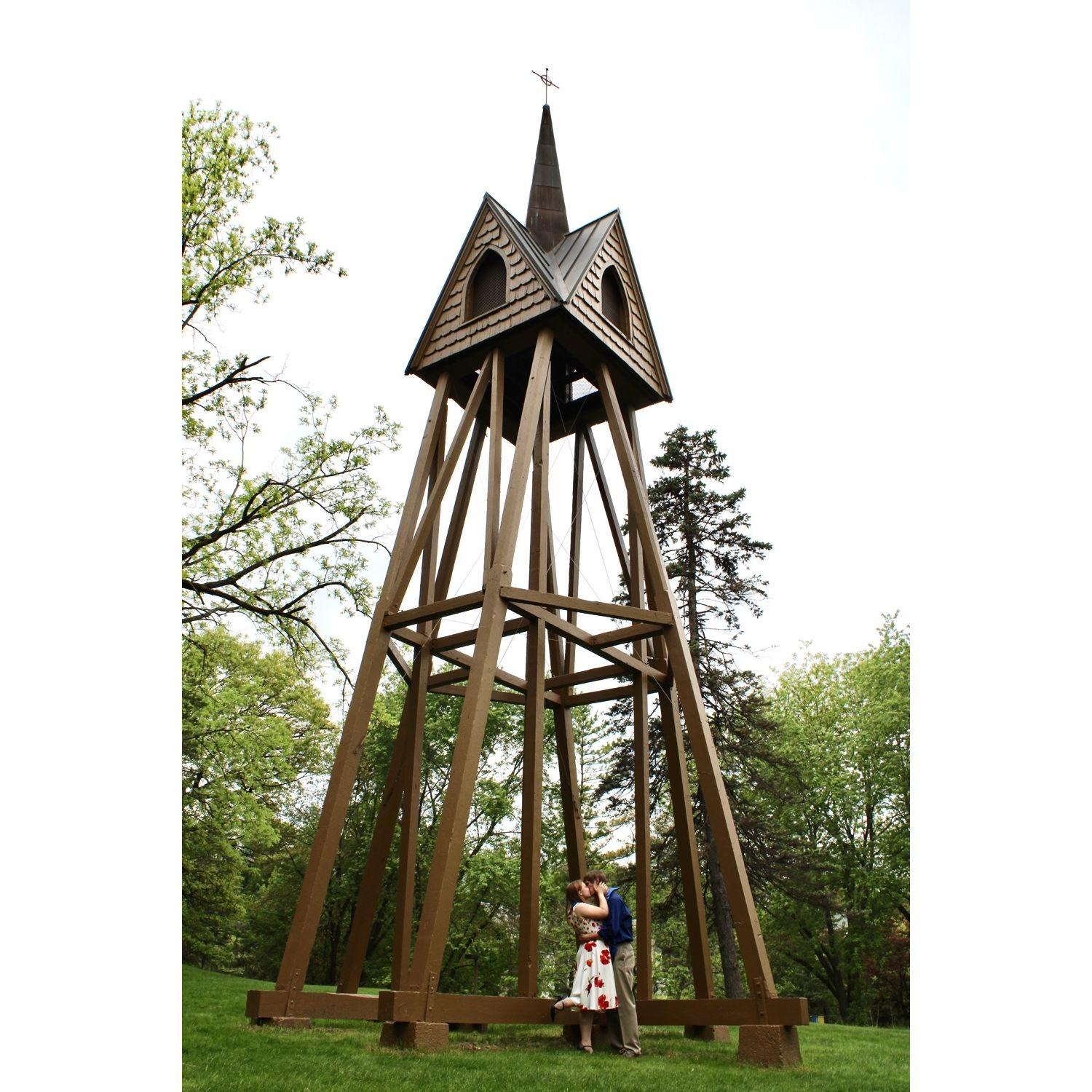 They say that if you kiss your significant other under the bell tower at Augustana College then you're bound to get married - the legend is true.