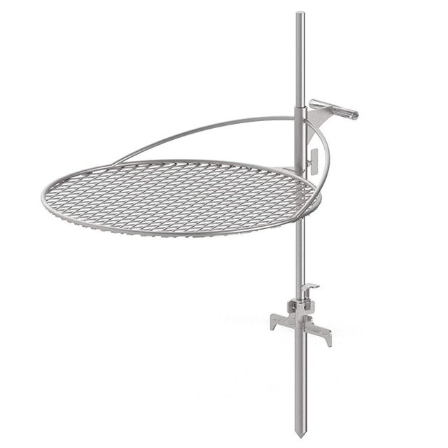 Breeo Outpost Grill 24 | X Series Fire Pit Accessory | Standalone Campfire Grate | Stainless Steel | Adjustable | Portable | Durable | Carrying Bag | Camping Cooking Rack | USA Made