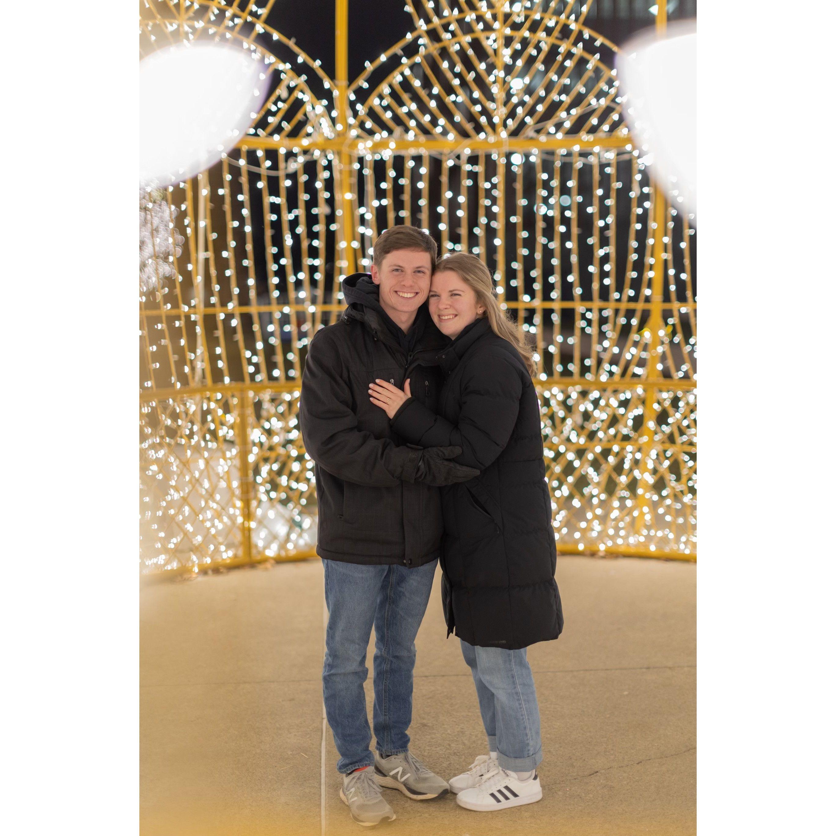 December 17th, 2022 - Mark and Nadia got engaged! They spent the day together watching soccer and ice skating, ate dinner at Pizza Papalis, then went to Promenade Park where Mark popped the question!