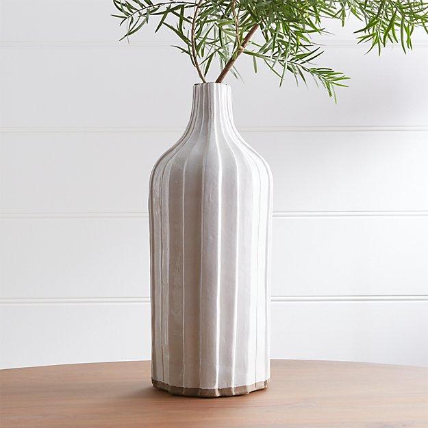 Faye 18" Cream Terra Cotta Vase