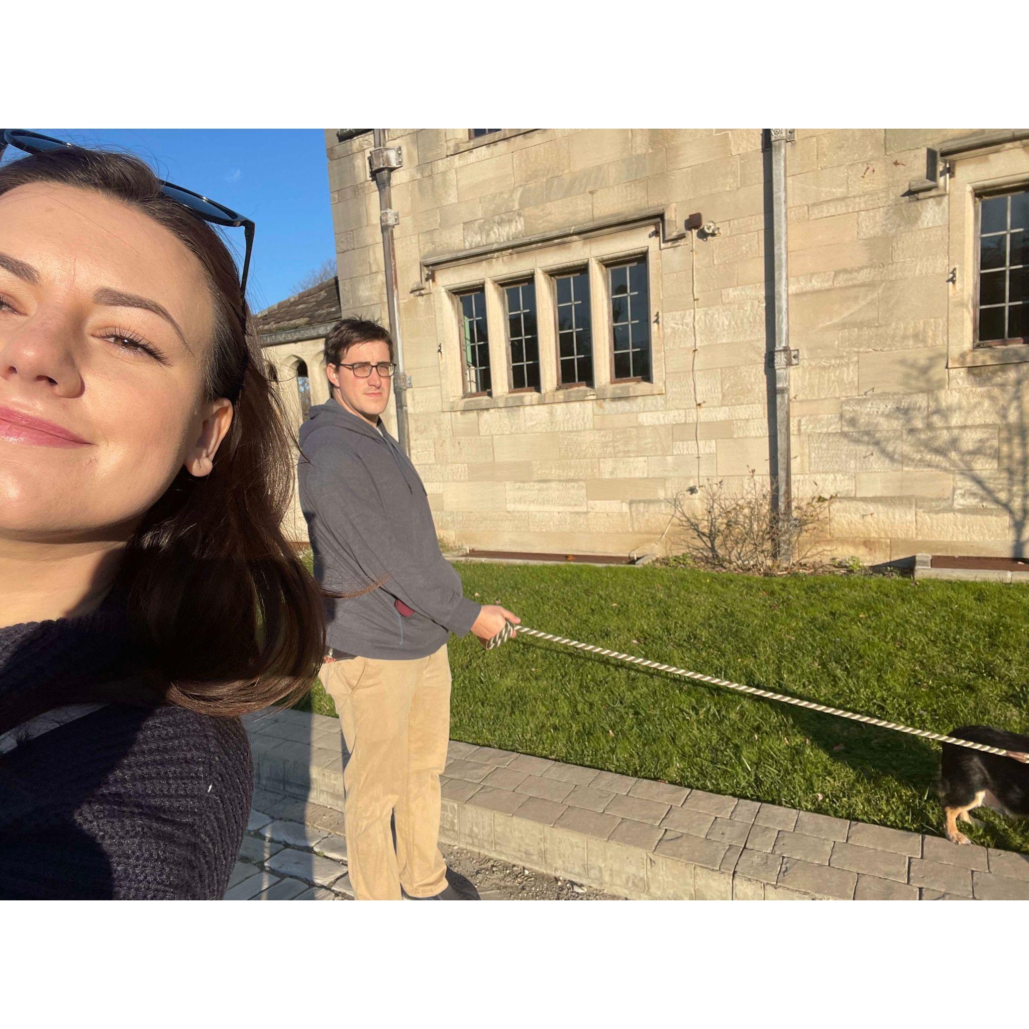 Taking Mack on a tour of our venue