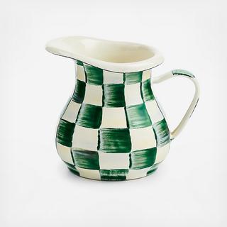 Emerald Check Enamel Creamer