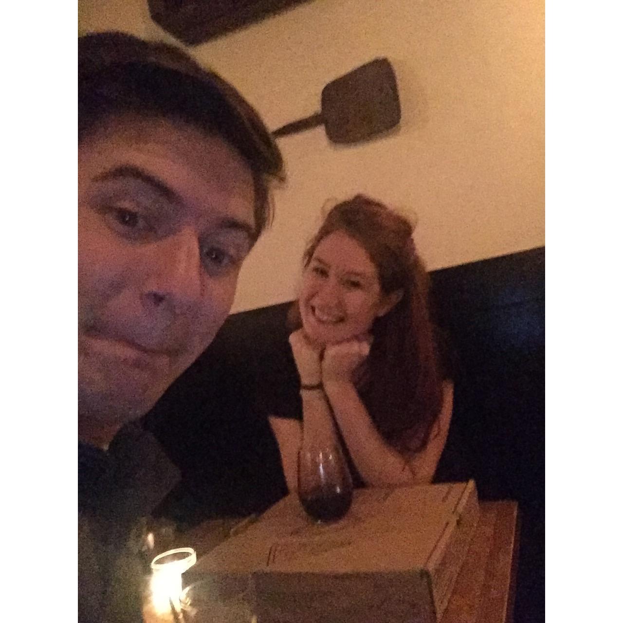 Ben twisted her arm and got her down to Brooklyn. First date night (4 years ago!) at Pizza Loves Emily, a neighborhood favorite!