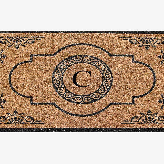 A1HC Natural Coir Monogrammed Doormat for Outdoor Entrance, Heavy Duty and Anti-Shed Treated Durable Front Door Mat, Thin Profile, Easy to Clean, Long Lasting Doormats - 30" x 48"