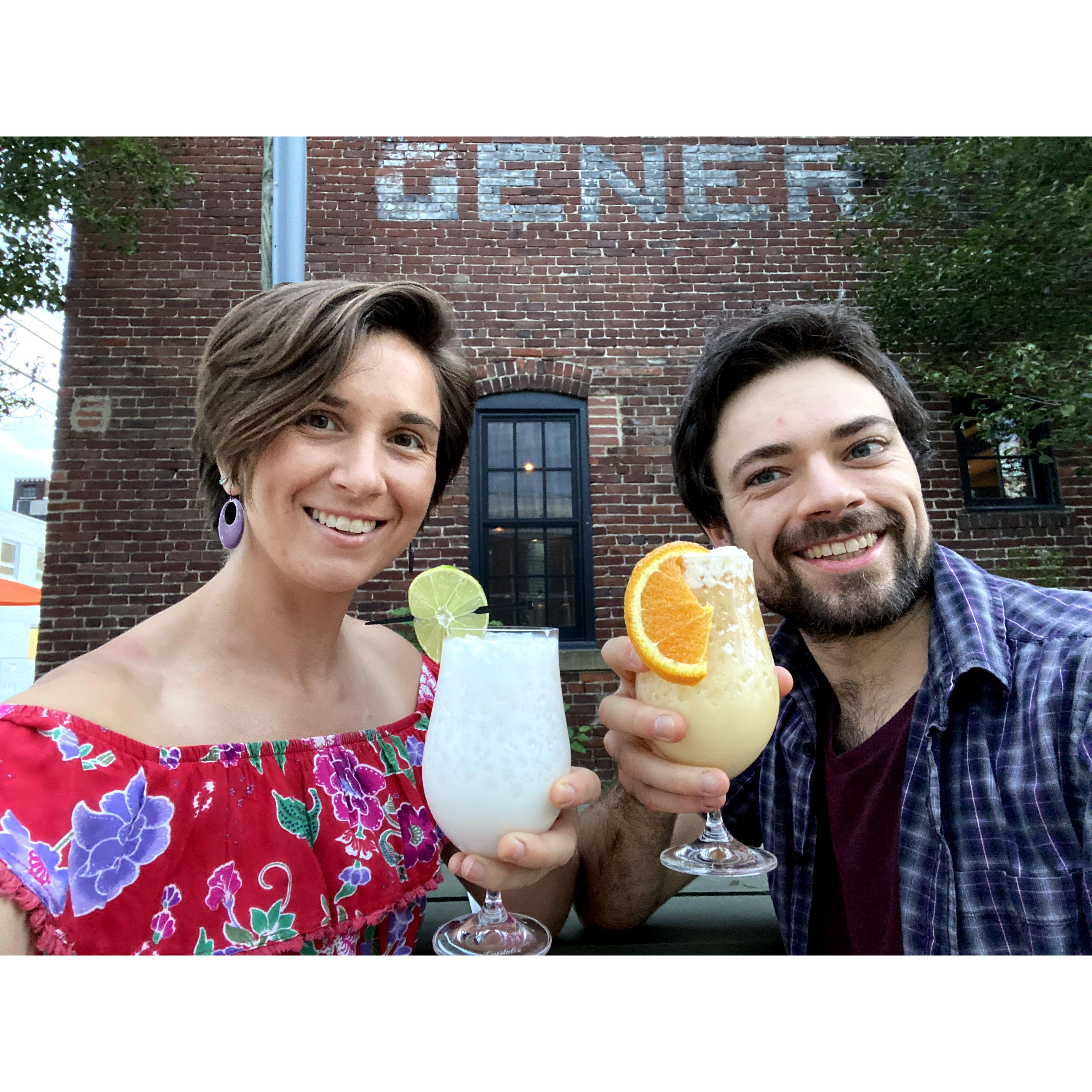 Celebrating Sam's 30th birthday at Wigle Whiskey in Pittsburgh.