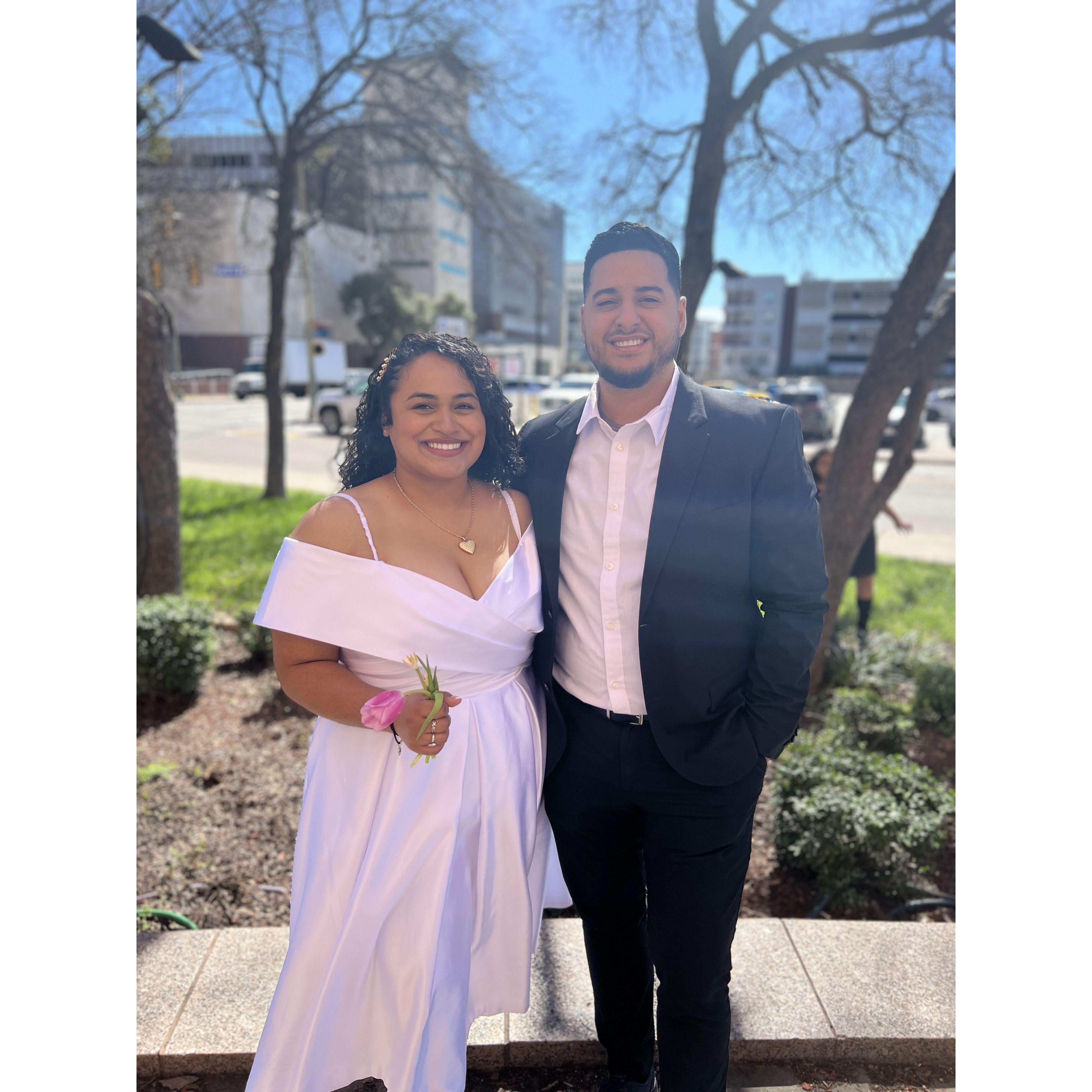 Our small civil ceremony on February 13, 2024 with close family.