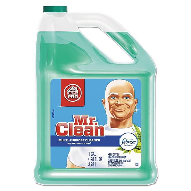 Mr. Clean 23124 Multipurpose Cleaning Solution with Febreze 128 oz Bottle Meadows & Rain Scent