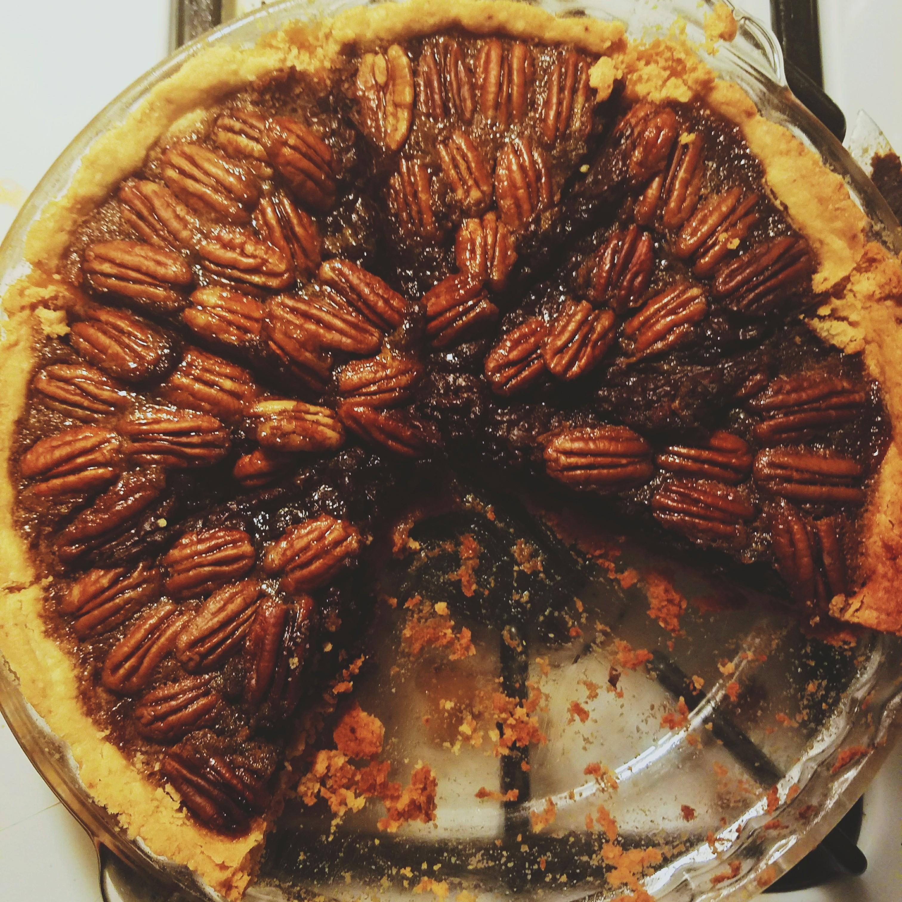 November 26th, 2017:
Chocolate bourbon pecan pie Samantha made! 🍫