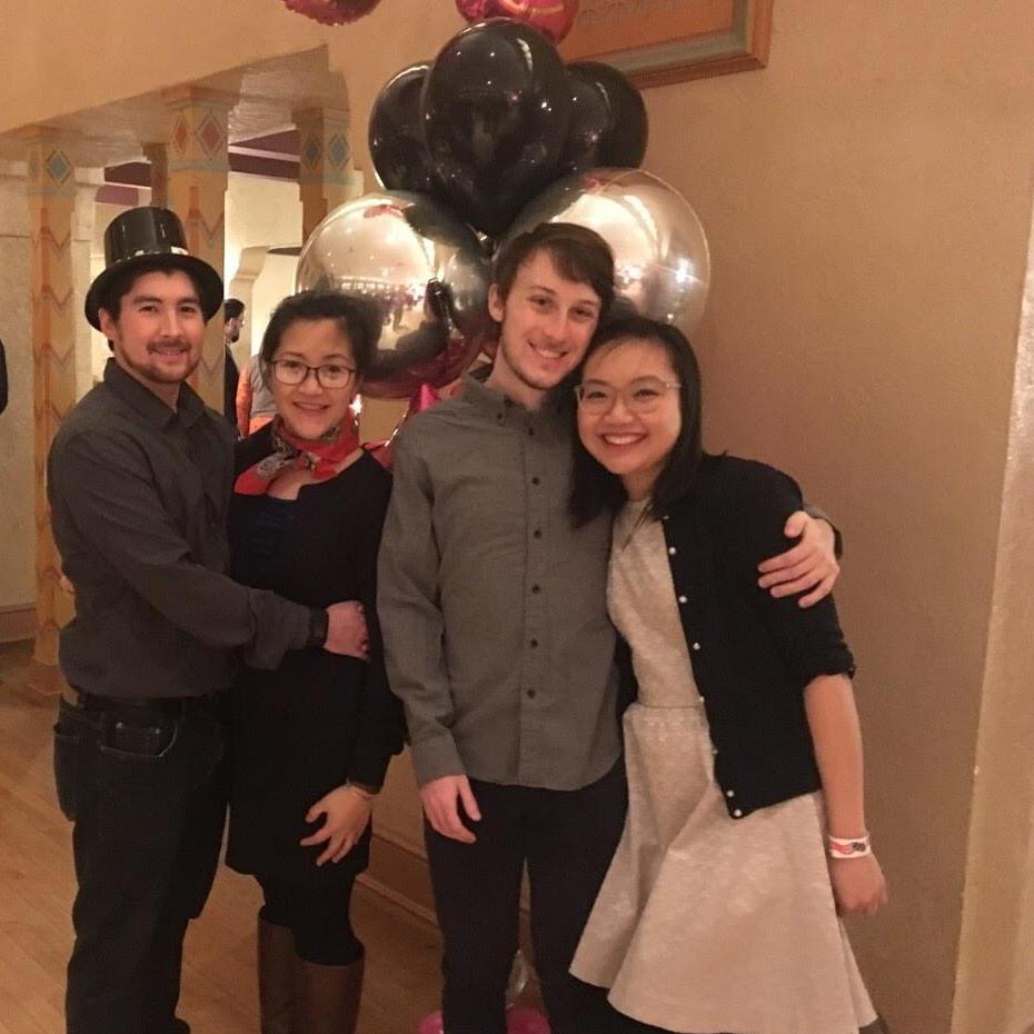 Nhi and Nathan lived with Thuy (Nhi's sister) and Jimmy (Nhi's brother in law) from 2017 to 2019.  Our first New Year's celebration as roommates- swing dance! (Washington, D.C.)