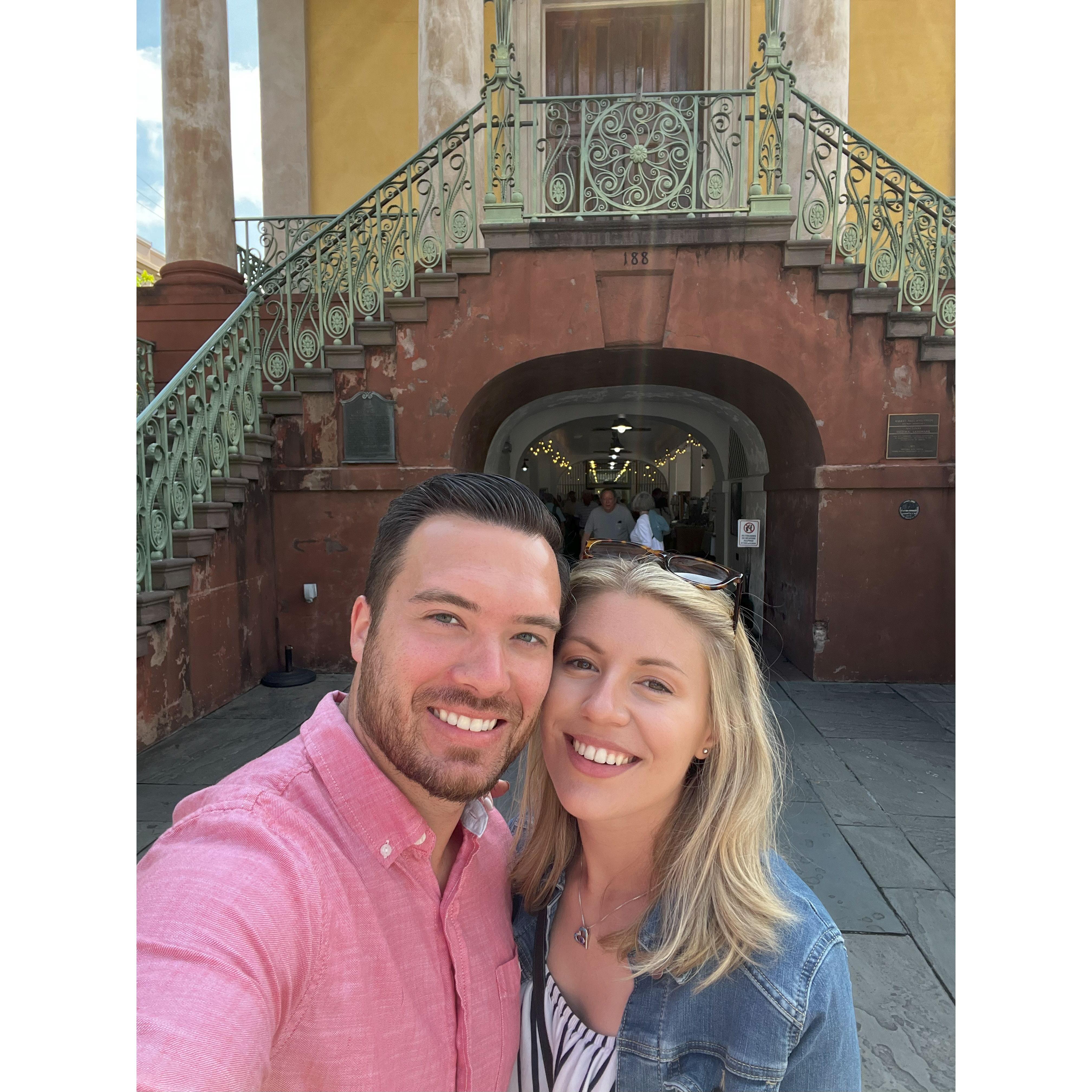 In downtown Charleston, there was a market full of vendors and good eats inside the building behind us!