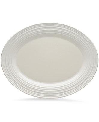 Mikasa Dinnerware, Swirl White Oval Platter