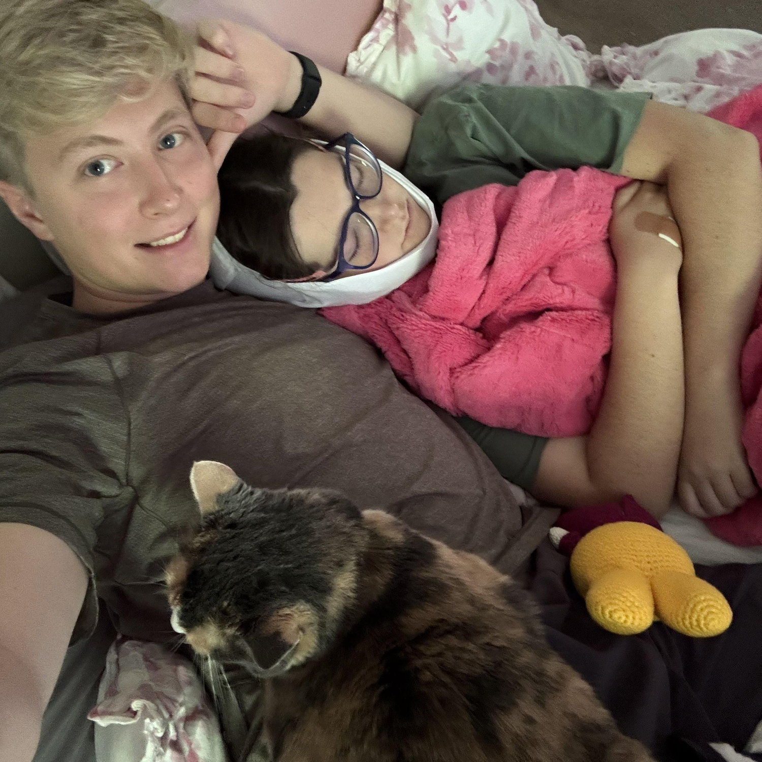 three days after getting home, abigail had to get all four wisdom teeth out :( don't worry, seth took great care of her!