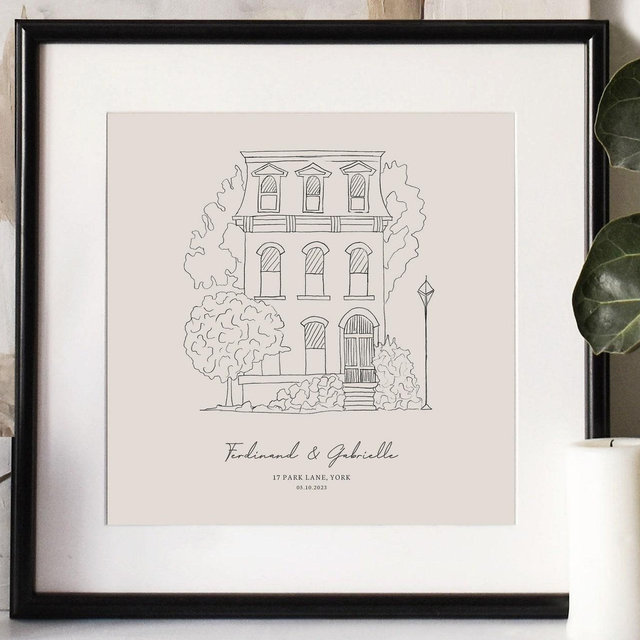 Hand Drawn Bespoke House Sketch, New Home Gift, Anniversary Gift, Housewarming Present, Christmas Gift, Gift Ideas, Realtor Gift, Custom Art
