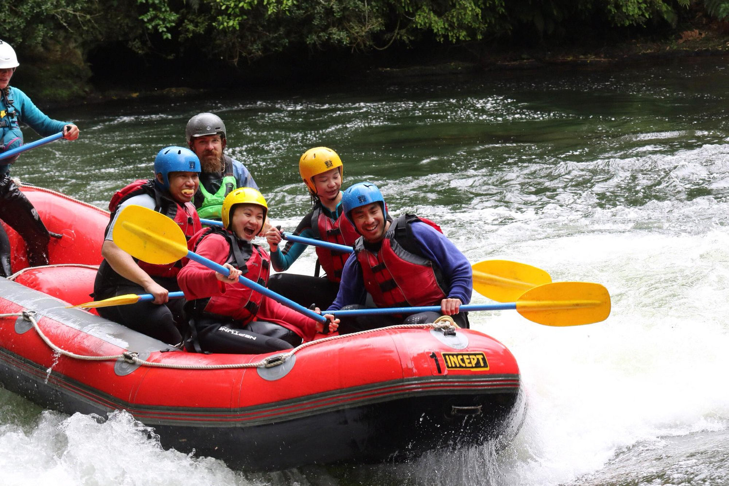 About to raft down a 21ft waterfall! 😱😱😱