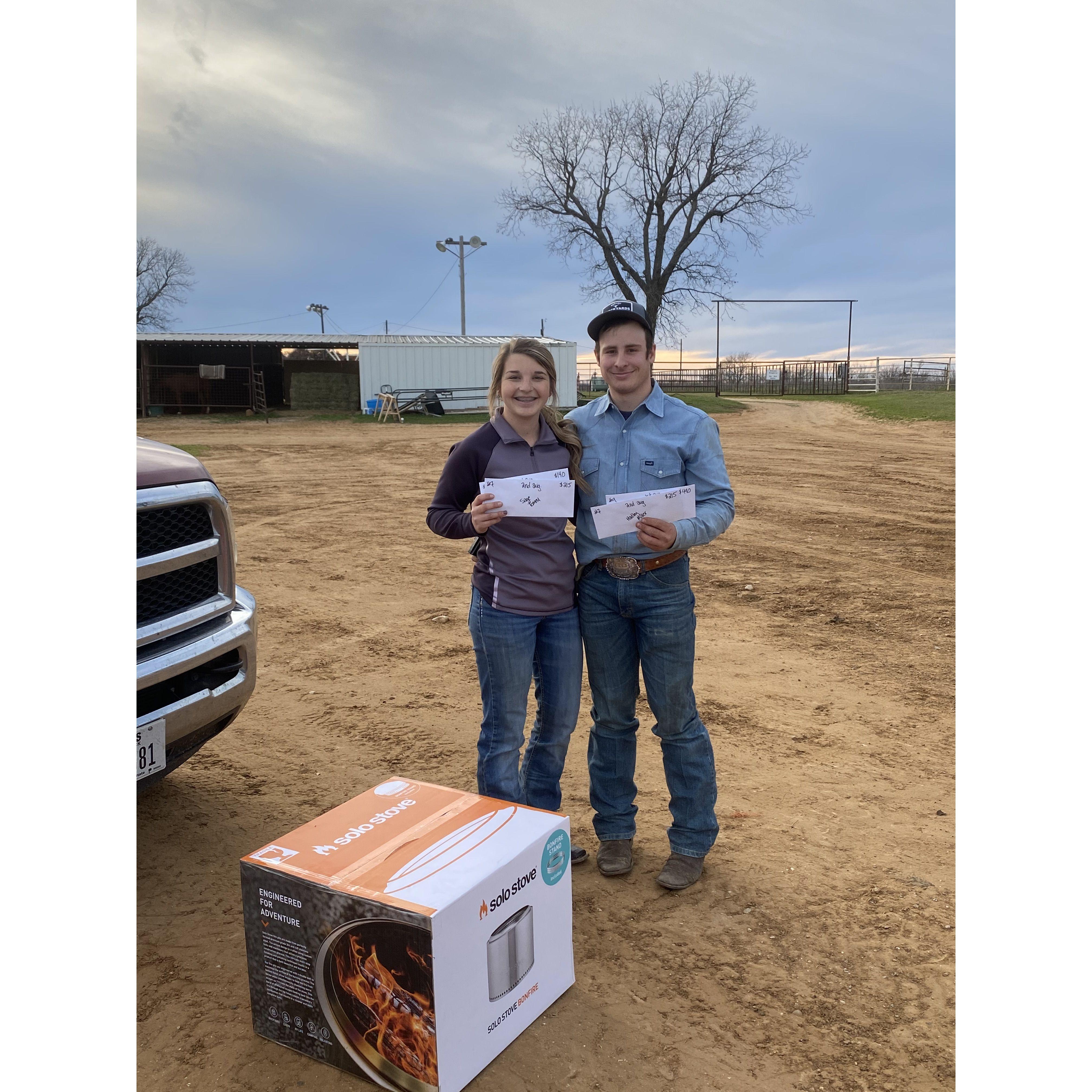 The first jackpot we entered together and won money!