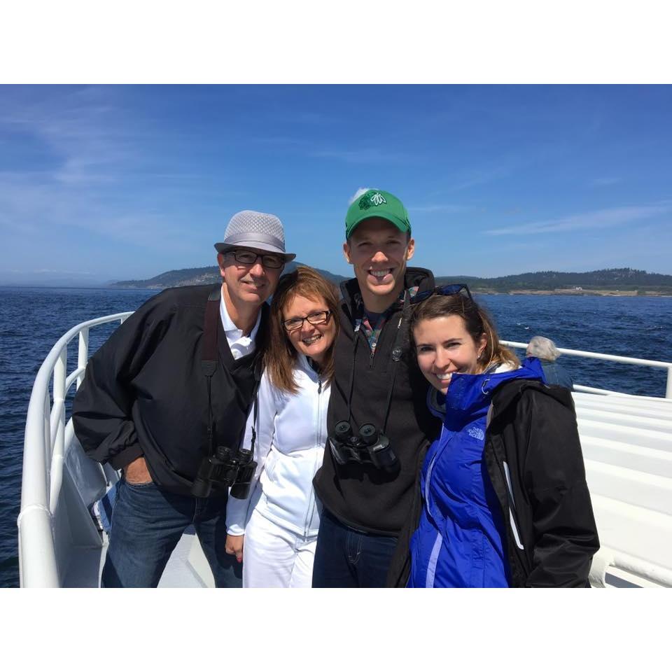 First time Laura met Alan's dad and stepmom (Gregg and Vanessa). We had a great day whale watching!